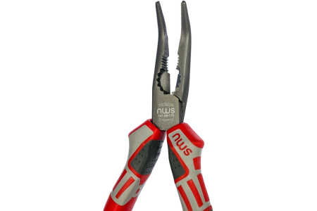 Длинногубцы загнутые 45° 170мм покрытие TitanFinish рукоятки SoftGripp 3K NWS 141-69-170