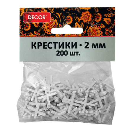 Крестики для плитки 2,0мм DECOR уп.200шт., арт.338-0020