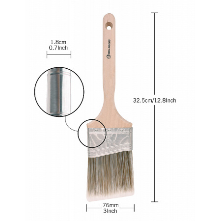 Плоская кисть Rollingdog W1000 3”(76,2) угловой срез, синтетика арт.10199