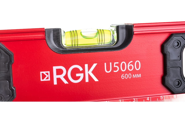 Уровень пузырьковый 600мм, 3 глазка, U5060 RGK, 4610011873652