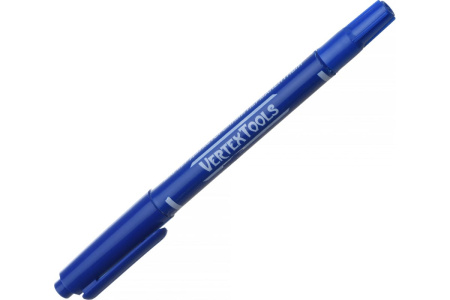 Строительный маркер VertexTools синий, двухсторонний 00010-03
