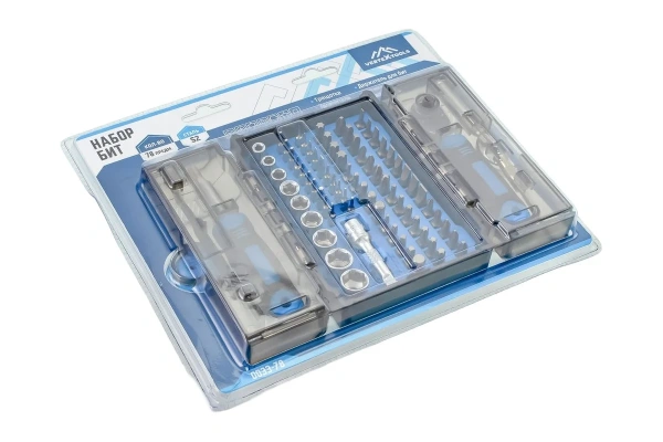 Набор бит 78 предметов, держатель, трещотка, переходник, адаптер, головки VertexTools 0033-78