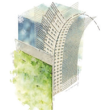 Угловой профиль ПВХ с сеткой 2,5м 10х15см