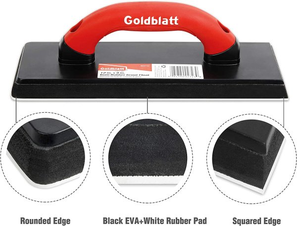 Шпатель для затирки каучуковый прямоугольный 305х102мм, Goldblatt G02723