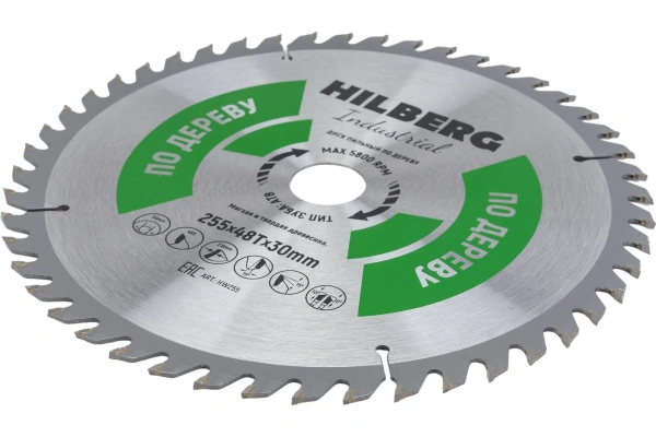 Диск пильный Hilberg Industrial Дерево 255*30*48Т HW255 Диск пильный Hilberg Industrial Дерево 255*30*48Т HW255