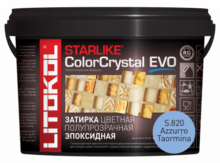 STARLIKE COLOR CRYSTAL EVO, AZZURRO TAORMINA S.820 Эпоксидная затирка LITOKOL 2,5кг