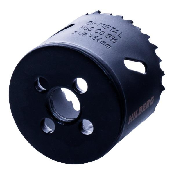 Коронка биметаллическая по металлу 54мм, крупный зуб, Hilberg Bi-Metal Cobalt 8% (М42), CML054
