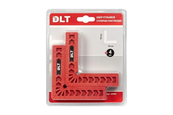 Набор угольников столярных пластиковых 75*75мм DLT 4шт. арт.86404