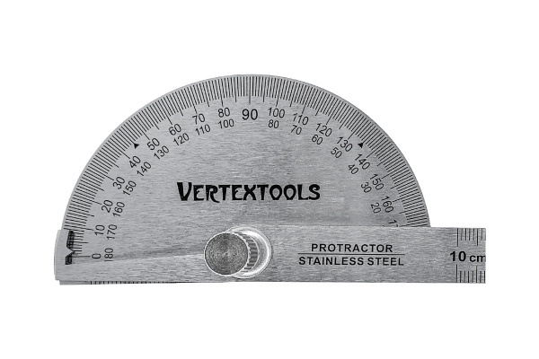Транспортир с линейкой vertextools 90x150мм арт.3040-90-150