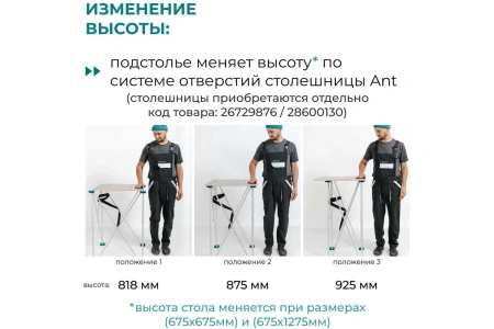 Подстолье складное ANT80 60х60см (без столешниц) Lossew Q4