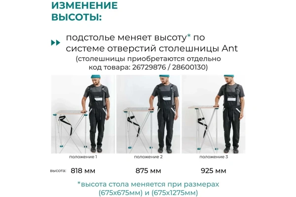 Подстолье складное ANT80 60х60см (без столешниц) Lossew Q4