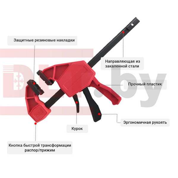 Струбцина быстрозажимная 150мм длина губок 40мм DLT 65150
