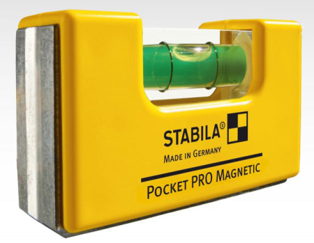 Уровень пузырьковый 70мм, 1 глазок, тип Pocket PRO Magnetic STABILA, 17953
