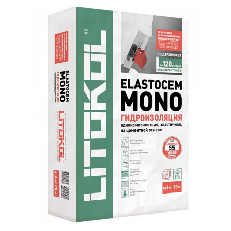 ELASTOCEM MONO Гидроизоляция эластичная LITOKOL 20кг