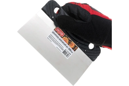 Шпатель DECOR 200 мм, зуб А2, металлич. арт. 316-8200