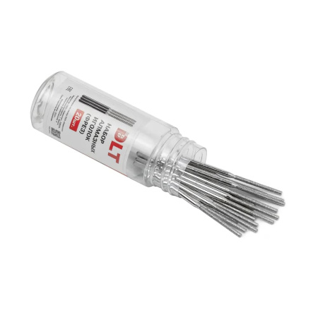 Набор алмазных цилиндрических прямых фрез для гравера DLT 1,1мм 20шт. арт.2936