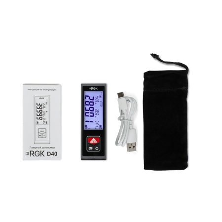 Лазерный дальномер 40м RGK D40, 770057