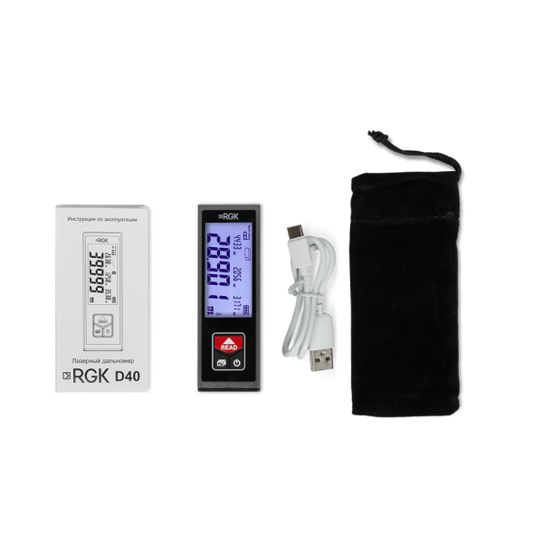 Лазерный дальномер 40м RGK D40, 770057