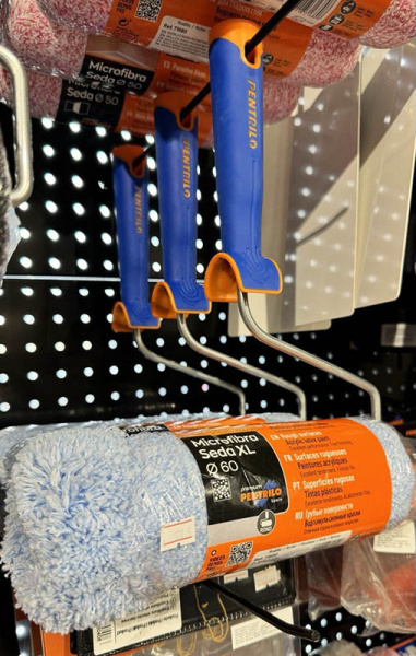 Валик с бюгелем 8мм (конус) Pentrilo Premium 22 см Ø60мм микрофибра шелк XL 18мм арт. 71600