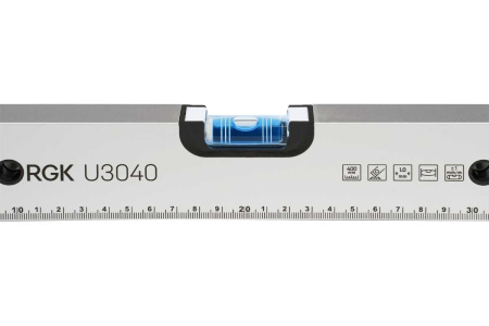Уровень пузырьковый 400мм, 3 глазка, U3040 RGK, 751995