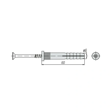 Дюбель-гвоздь SWFS 6L60 (100 шт) контейнер круглый арт.091182