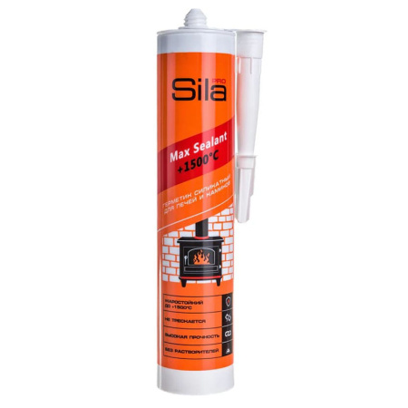 Герметик силикатный Sila PRO Max Sealant +1500°, Чёрный, 280 мл, арт.SSP15280