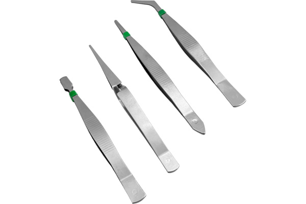 Набор пинцетов из нержавеющей стали 4 предмета VertexTools 0032-4