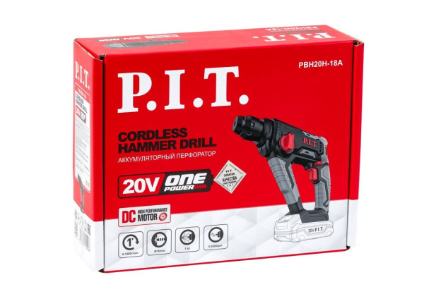 Перфоратор P.I.T. PBH20H-18A SOLO бесщеточн., OnePower Li-ion 20V Перфоратор P.I.T. PBH20H-18A SOLO бесщеточн., OnePower Li-ion 20V