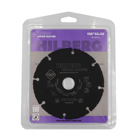 Диск отрезной карбид вольфрамовый Hilberg Super Wood  125мм/22,23мм/, 530125
