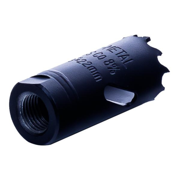 Коронка биметаллическая по металлу 22мм, крупный зуб, Hilberg Bi-Metal Cobalt 8% (М42), CML022