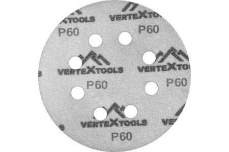Шлифовальный круг P60 VertexTools 125мм 8 отверстий  12801-060
