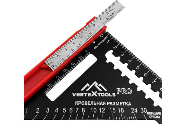 Угольник многофункциональный VertexTools profi 7 в 1, inox+abs толщина 1,9 мм 3046-1