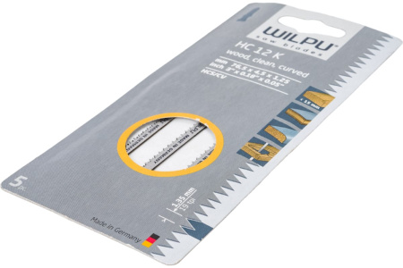 Пилка для электрического лобзика по дереву фигурный чистый рез WILPU HC 12 K уп.5шт. арт.0211300005