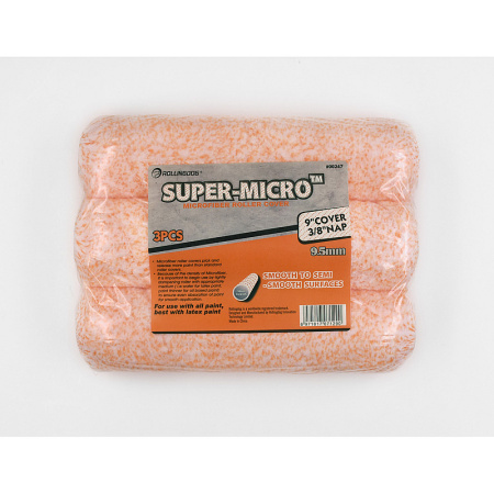 Набор валиков для каркаса Ø38 мм Rollingdog SUPER-MICRO 230мм (9") микрофибра 9,5мм (3шт) арт.00247