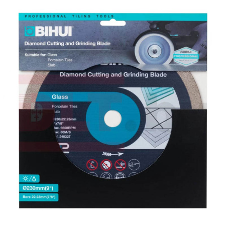 Универсальный шлифовально-отрезной алмазный диск BIHUI, 230мм, арт.DPG230