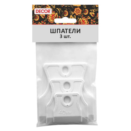 Набор шпателей для затирки швов DECOR White Edition 3 шт: 40 мм, 60 мм, 80 мм, арт.308-0009