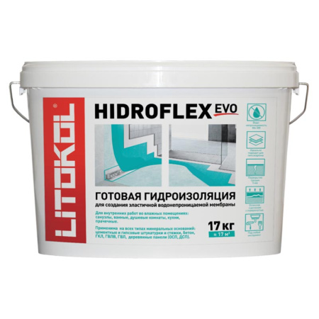 HIDROFLEX Гидроизоляция эластичная LITOKOL 17кг