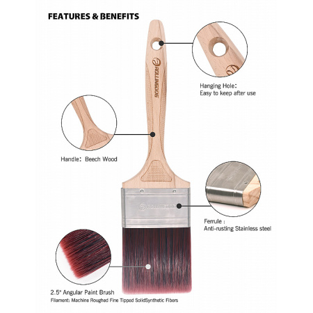 Плоская кисть Rollingdog DOBERMAN X1000 3”(76,2 мм) синтетика арт.10269