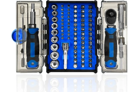 Набор бит 78 предметов, держатель, трещотка, переходник, адаптер, головки VertexTools 0033-78