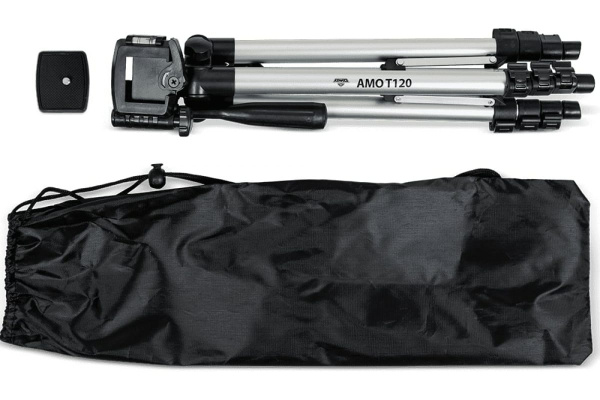 Штатив 120см AMO T120, наклонная элевационная площадка, 1/4"