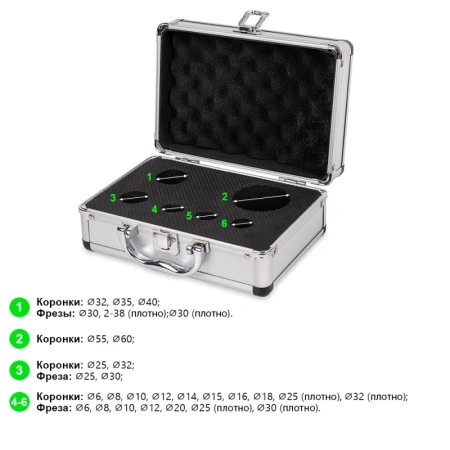 Кейс для алмазных коронок №6, арт.0212