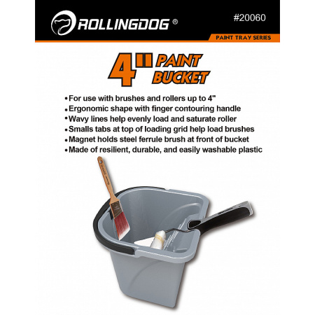 Ведро малярное для краски 4'' (102мм) 2,4л для валиков 10 cм, Rollingdog, арт.20060