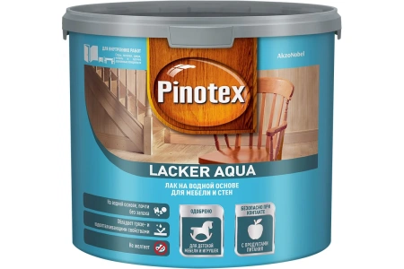 Лак на водной основе для мебели и стен Pinotex Lacker Aqua 10 матовый 2.7 л