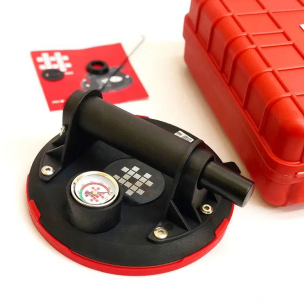 Присоска помповая с манометром для шероховатой или слегка структурной поверхности SHIJING P611, 110к