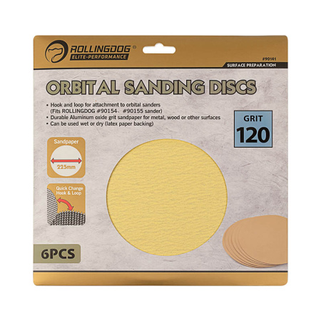 Шлифовальный круг P120 Rollingdog 225мм сплошной уп.6шт. 90141