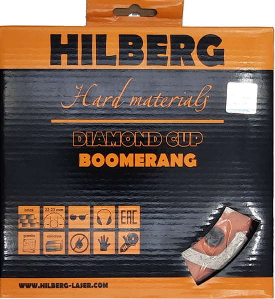 Чашка шлифовальная Hilberg Boomerang (Бумеранг) 180мм/22,23мм, HM304