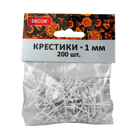 Крестики для плитки 1мм DECOR уп.200шт., арт.338-0010