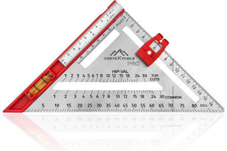 Угольник многофункциональный VertexTools profi 6 в 1, inox+abs+магнит, толщина 2,0 мм 3046-2