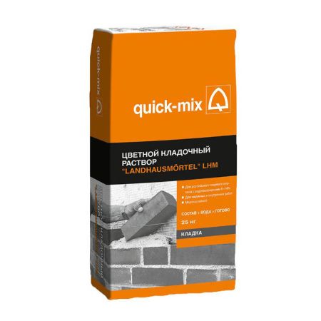 LHM-TO светло-серый, цветной кладочный раствор для кирпича с водопогл.6-14%, quick-mix, 25 кг арт.73139