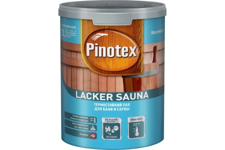 Термостойкий лак для бани и сауны Pinotex Lacker Sauna 20 (полуматовый) 1 л